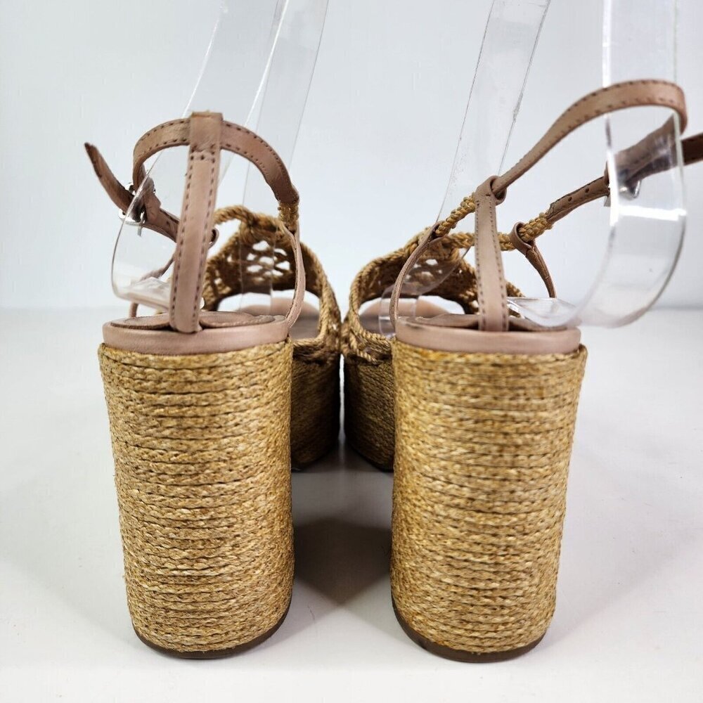 Vicenza Anthropologie Melissa Woven Platform Sandals In Boho Beige Size US 6 - Picture 12 of 16